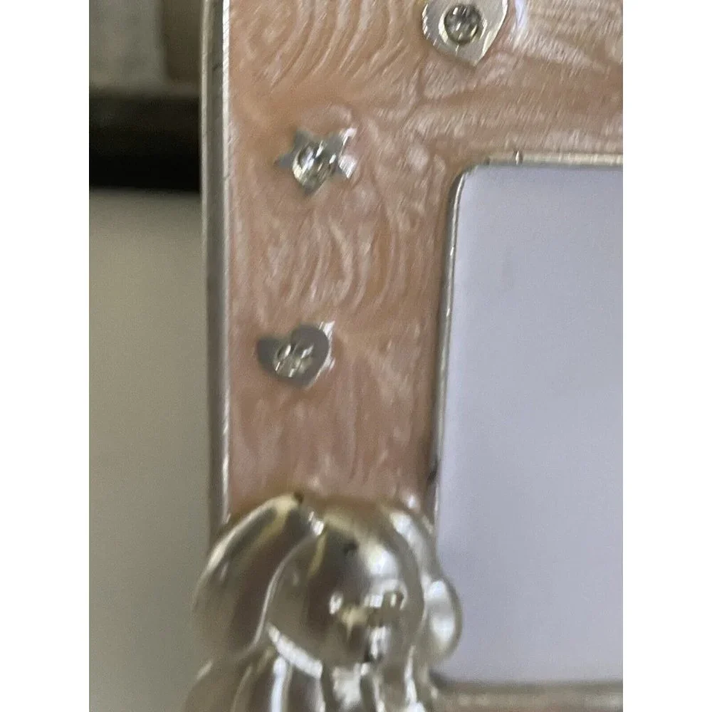 Enamel Crystal Jeweled Picture Frame Bunny and Hearts 2.5‎ X 3.5 Olivia & Gracie